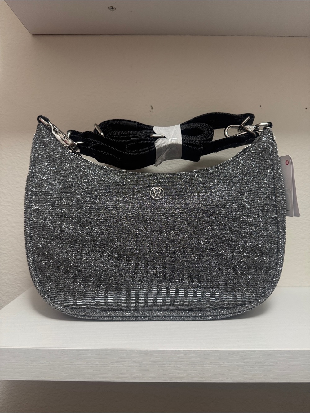 lululemon athletica Silver-Glitter Shoulder Bag